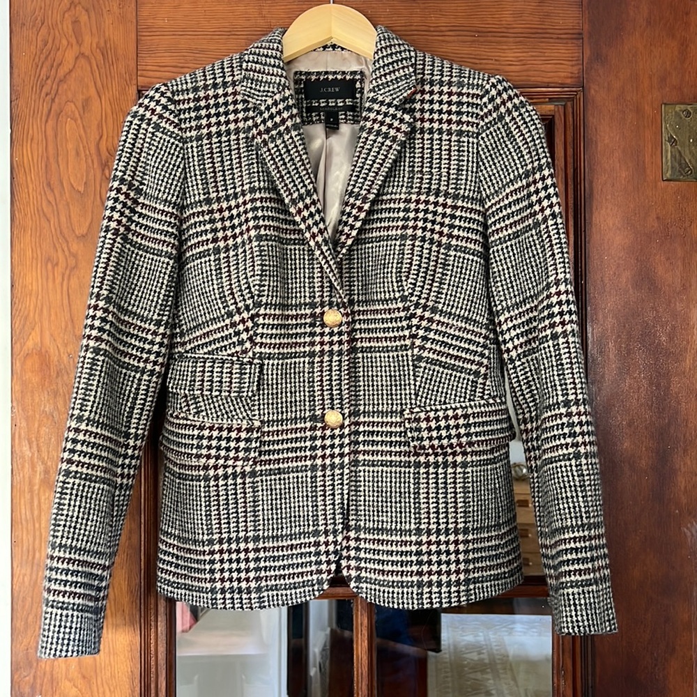 J.Crew Schoolboy Blazer in Wool Houndstooth Plaid